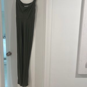 Anthropologie green slip midi dress size medium